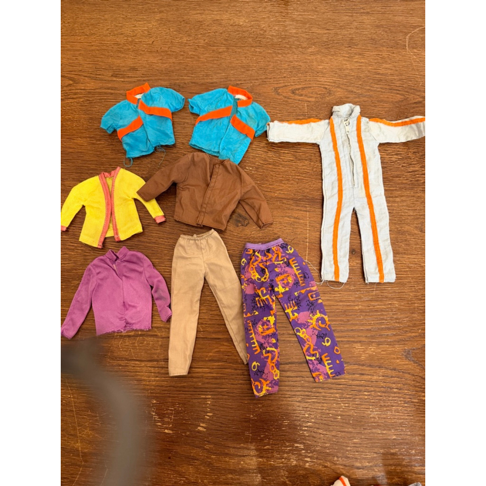 Vintage Barbie & Ken Doll Clothes Lot 9 Pieces – Retro Jumpsuit Tops Pants Jacke